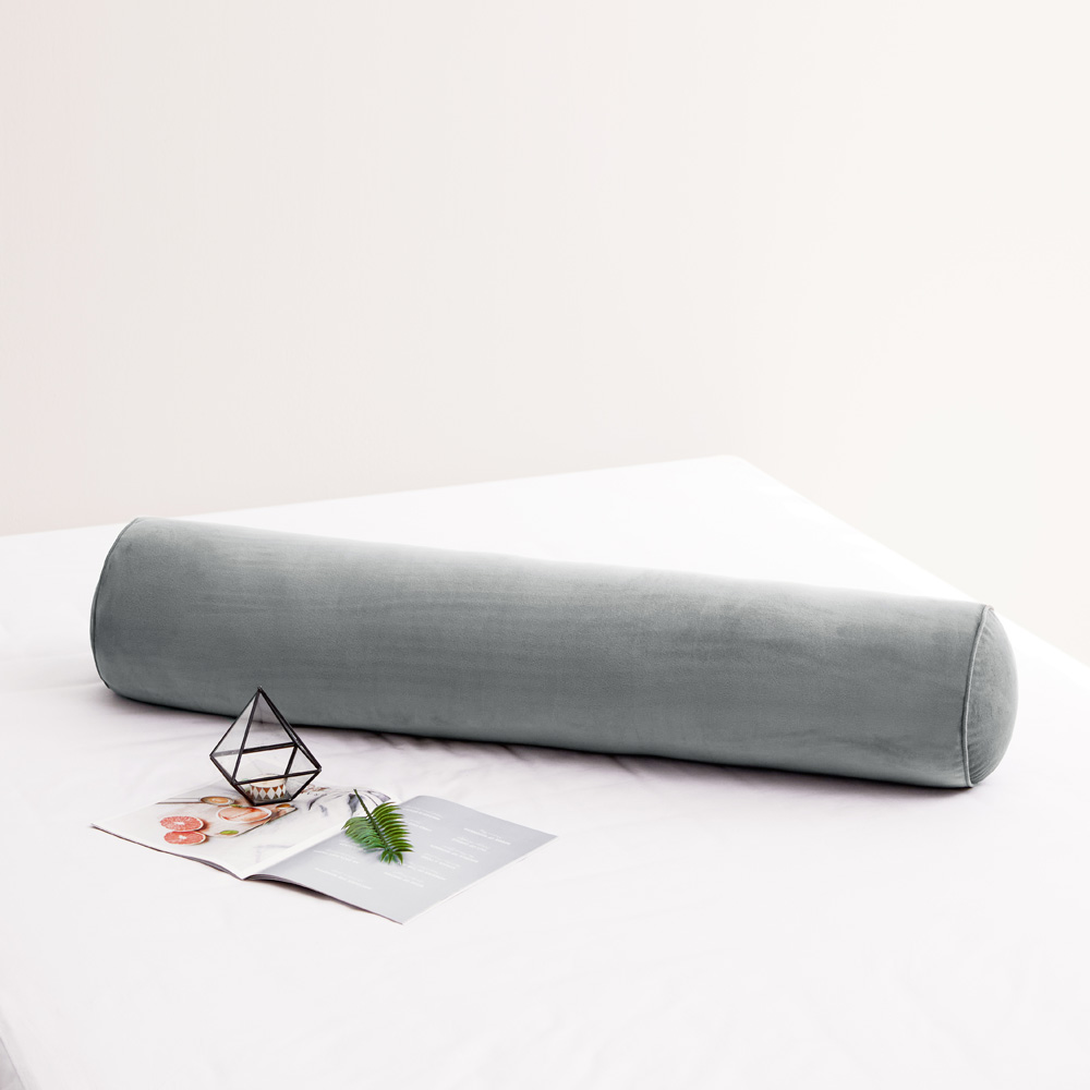 바디필로우 대형 원형 롱쿠션 안고자는 긴베개 극세사-웜그레이, 120cm