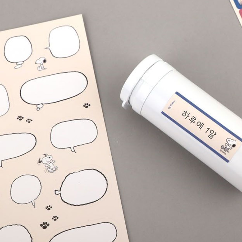 스누피 스티커 데코 귀여운 라벨 캐릭터스티커 굿즈 네이비 - 상세 이미지 3