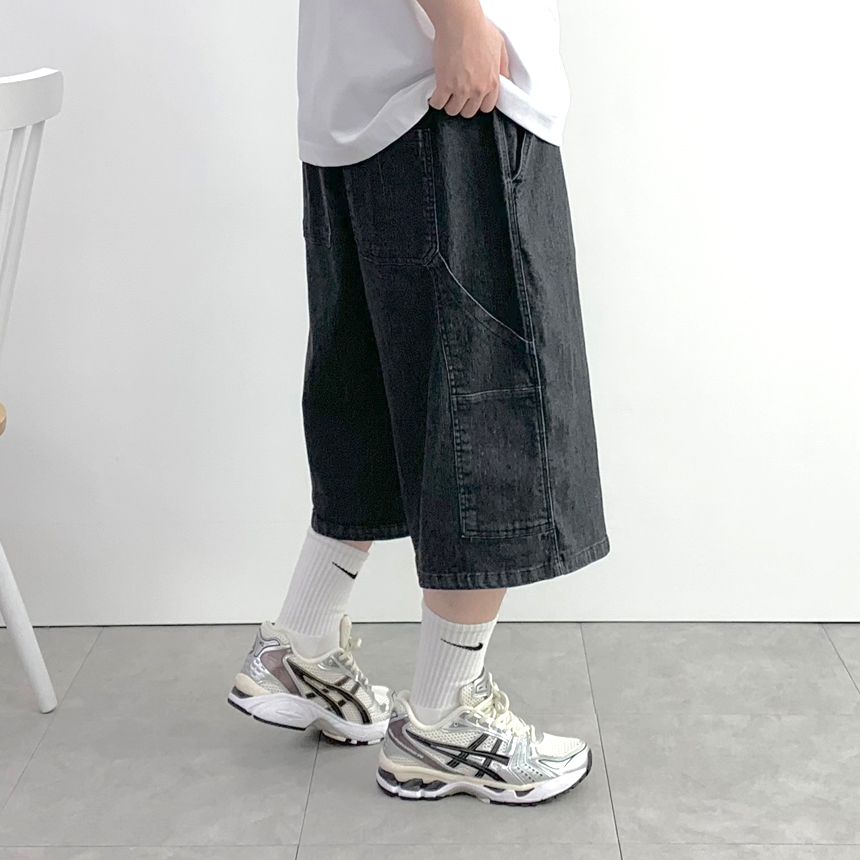 1+1 남자청반바지 남자7부청바지 남성여름청바지 스판 - 상세 이미지 5