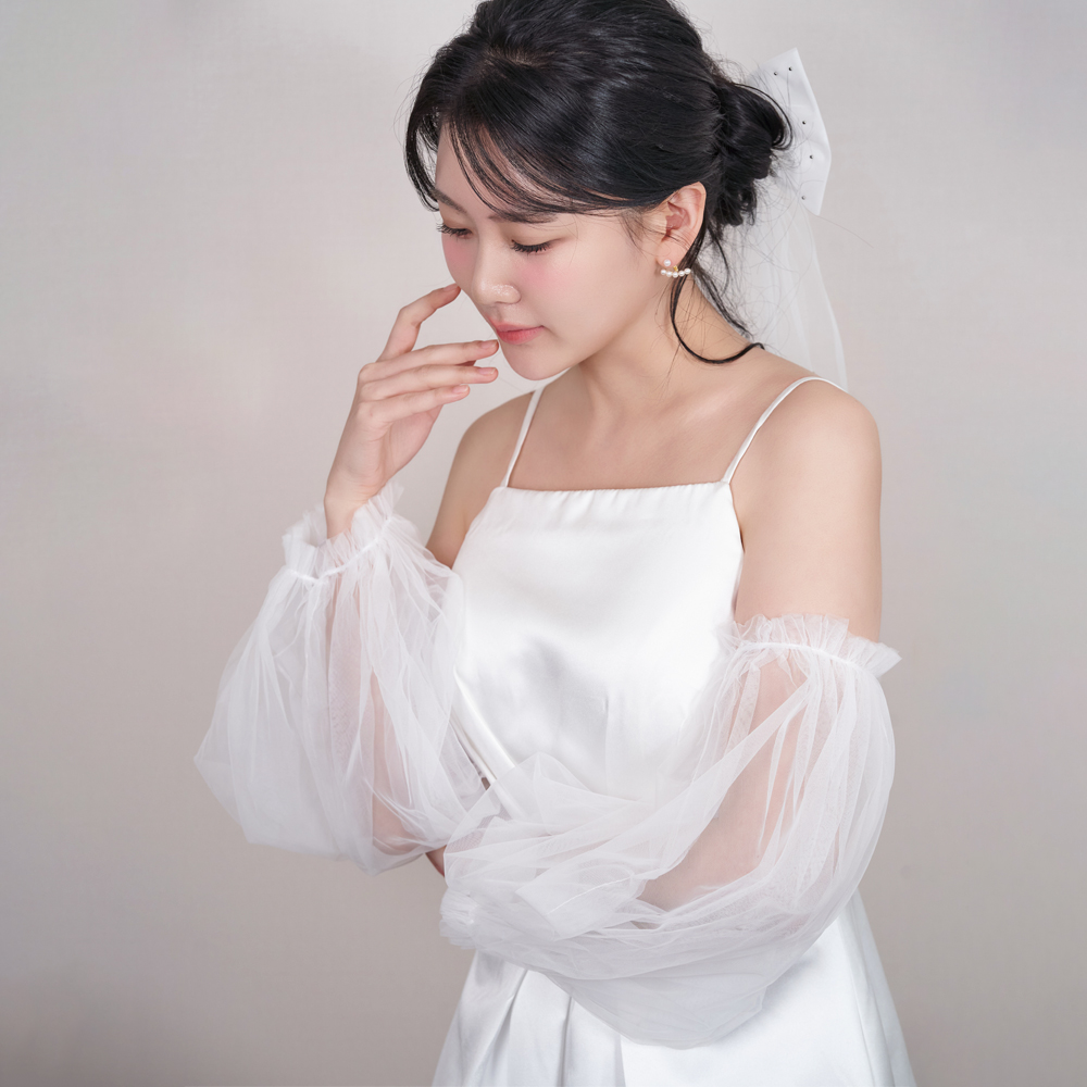 릴리드레스 레오니 퍼프소매 웨딩볼레로 시스루 볼레로 - 상세 이미지 2