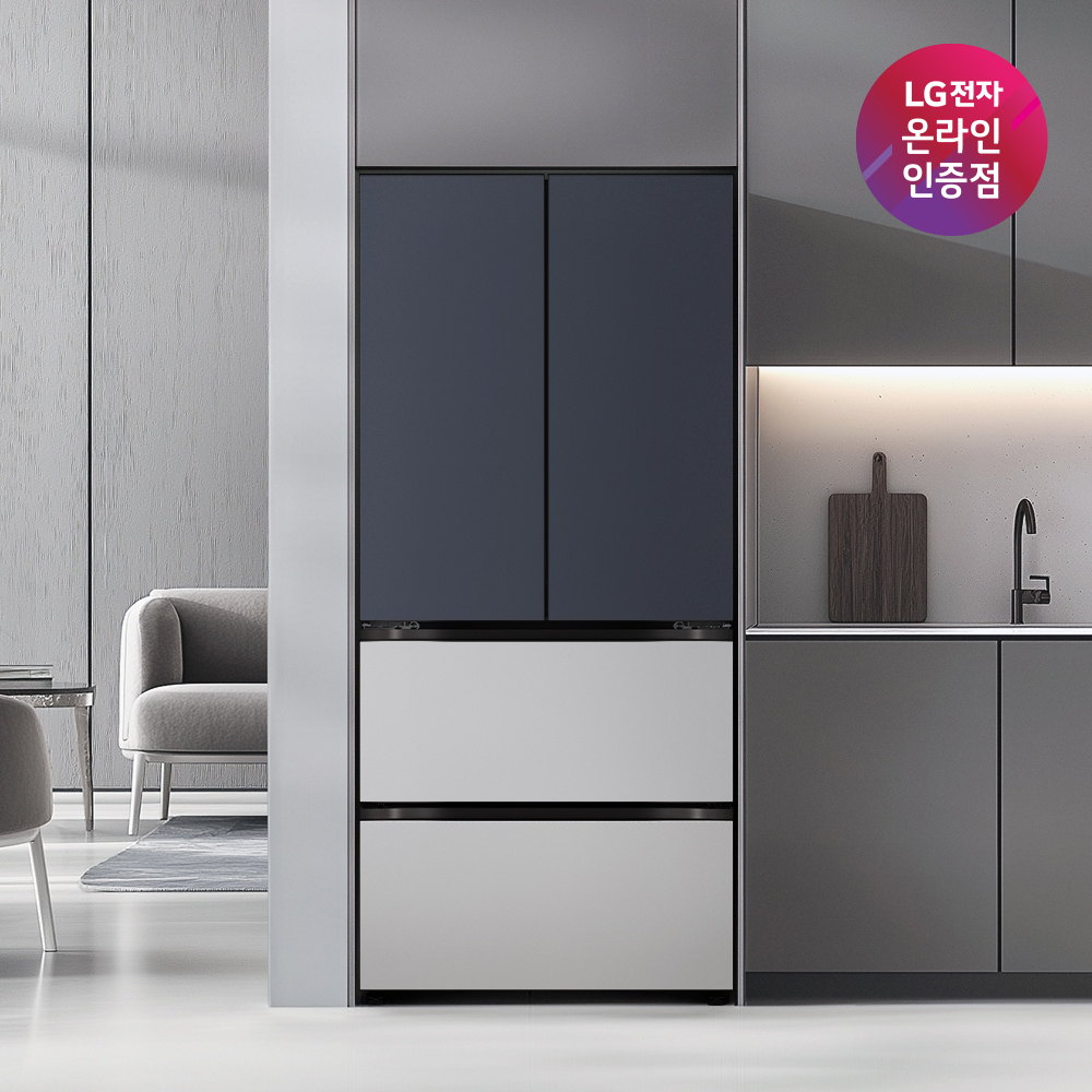 LG 디오스 오브제컬렉션 김치톡톡 Fit & Max Z484MNR123S (메탈/네이비+크림그레이) 빌트인