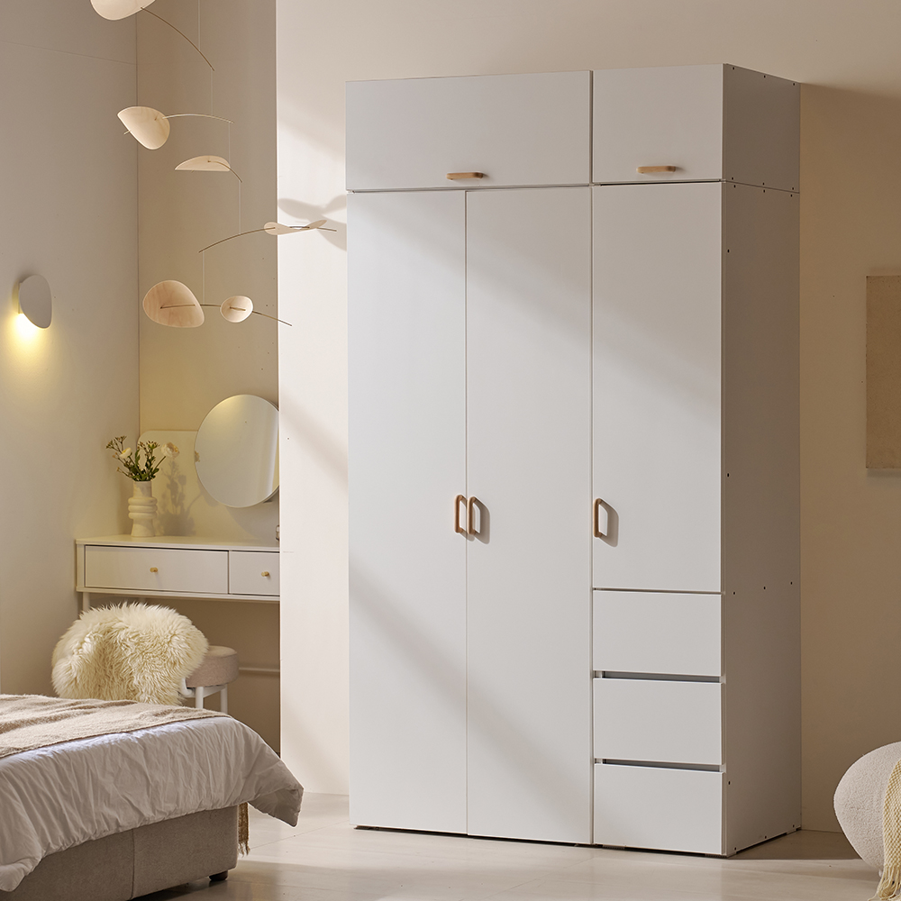 루이스 LPM 옷장 원룸 안방 싱글 기본 800 화이트