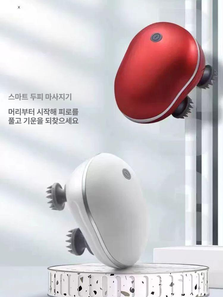 머리마사지 휴대용 usb수면 완화 목 어깨 두피 마사지 1.고급형-화이트 3단 - 상세 이미지 2