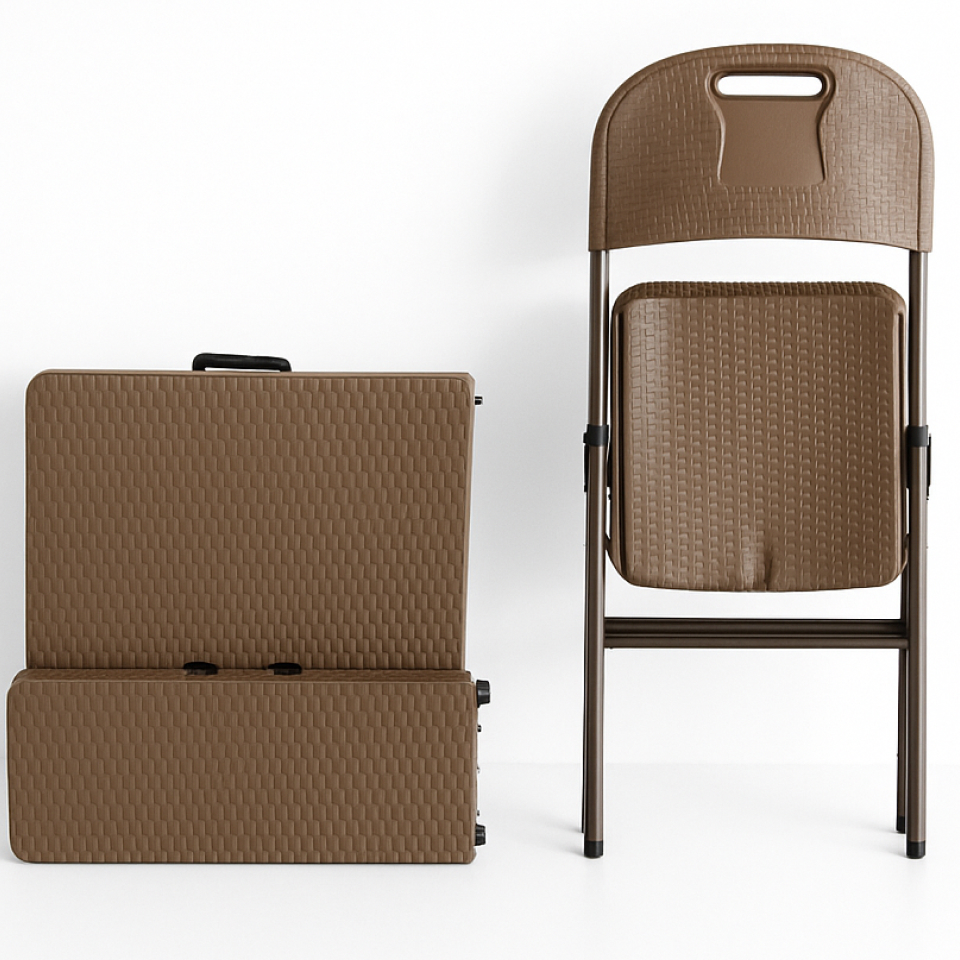 가든테일스 6인용 접이식 브로몰딩 야외테이블세트 라탄 디자인 테라스 카페 정원 야외테이블