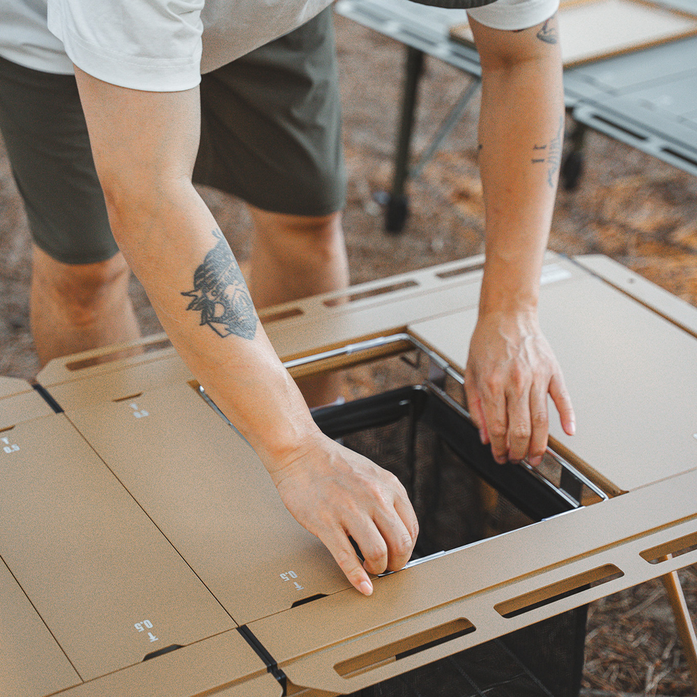 원스위크라이프 캠핑 IGT 접이식 테이블 L, 베이지