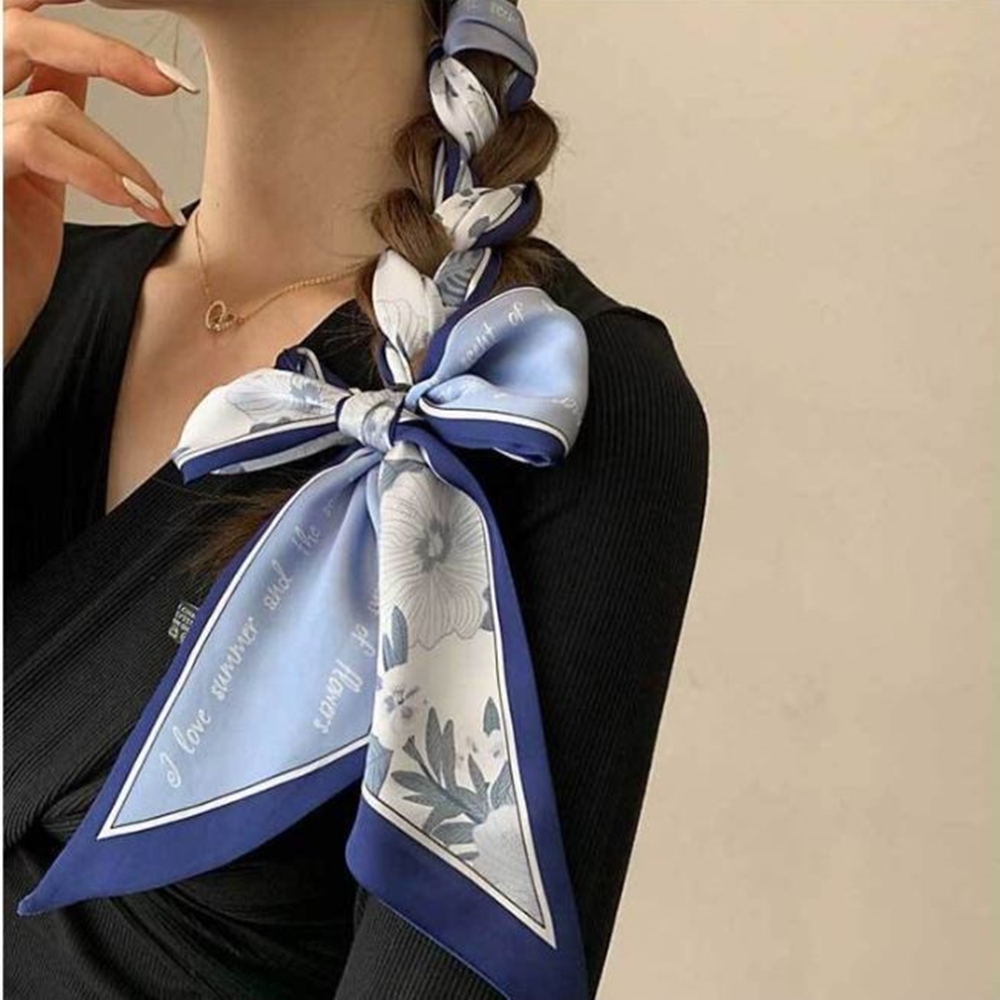 방도 스카프 쁘띠 스키니 타이 실크 미니 가방 스카프 가을