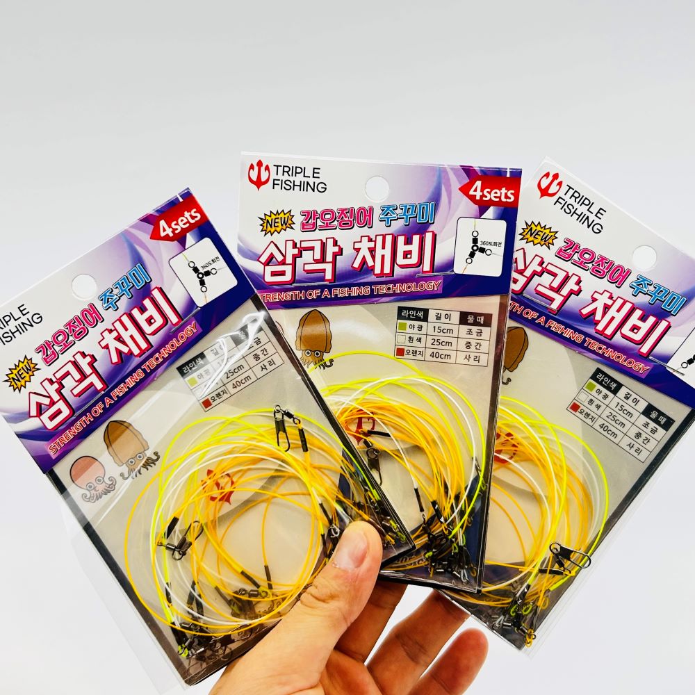 트리플 NEW 갑오징어 쭈꾸미 삼각 360도 회전 카드 채비 3EA - 상세 이미지 2