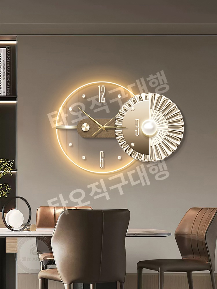 특이한벽시계 모던 LED 집들이 디자인 거실 벽걸이 인테리어 선물 시계 무소음 - 상세 이미지 2