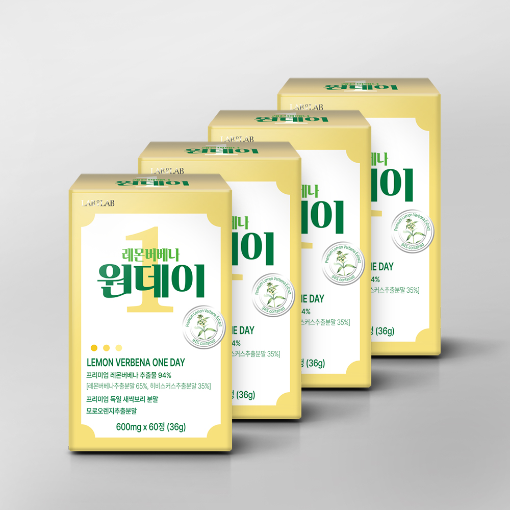 랩온랩 레몬버베나 원데이 600mg 60정, 4개 - 상품 이미지