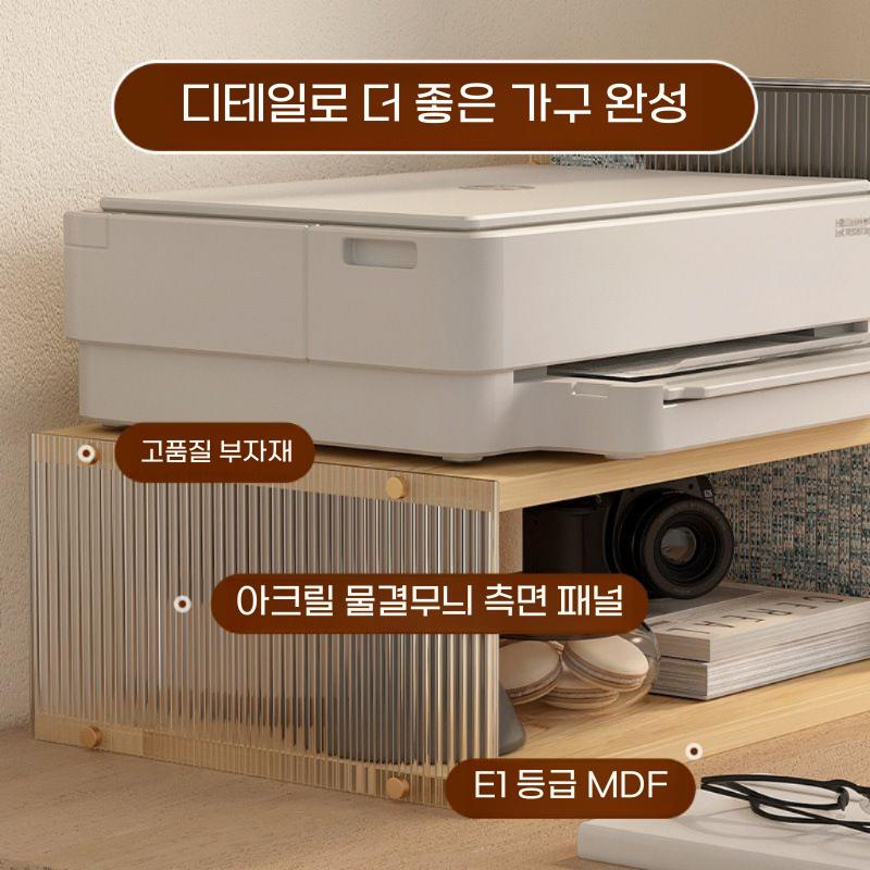 프린터랙 프린터선반 수납 다이 사무실 복합기 거치대 우드 2단 - 상세 이미지 4
