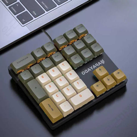 [해외]한손키보드 기계식 매크로 포토샵 노트북 단축키 키패드 초경량청록색축 영상편집 1. 초경량 청록색 축