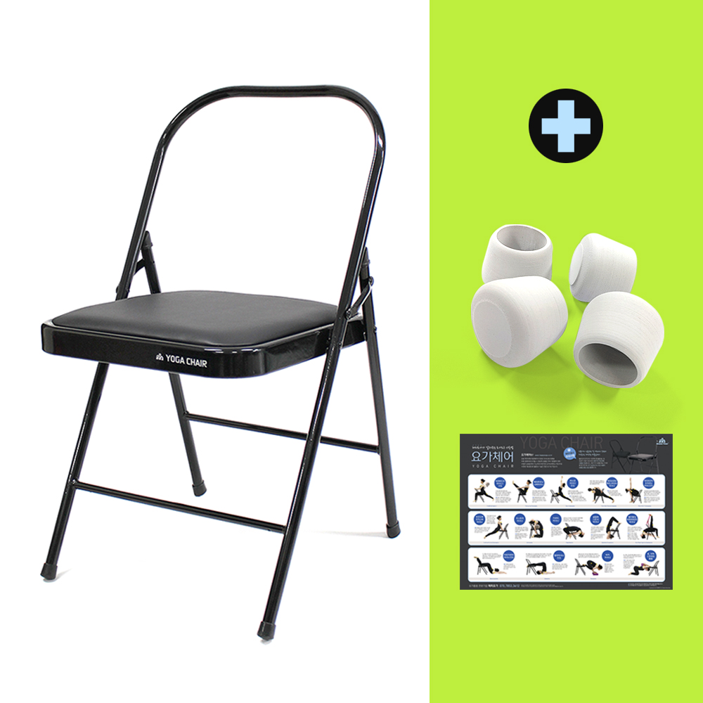 해피요가 티칭 요가체어 전용발커버 사용법포스터 포함 접이식 의자 필라테스 홈트운동기구 제품 이미지