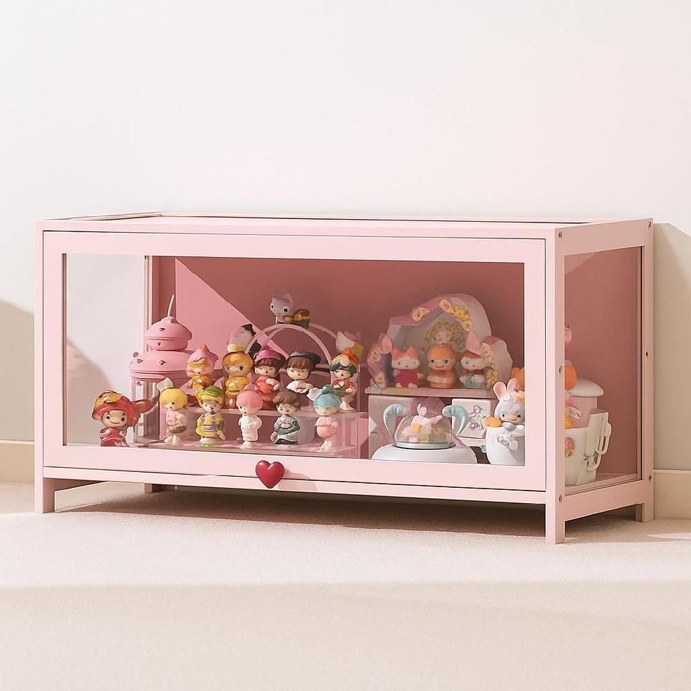 피규어장식장 아크릴 미니피규어 레고 진열장 소형 장식장 핑크 40cm