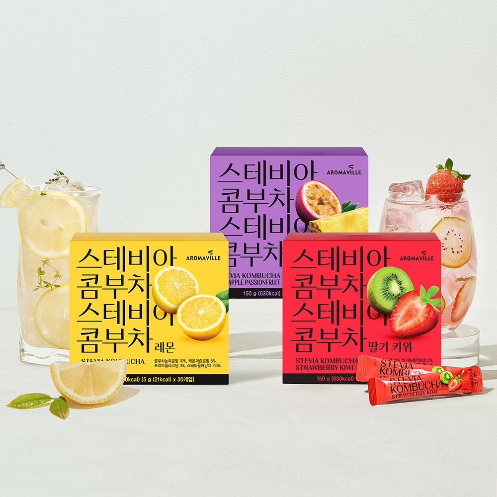 [추석선물전] 아로마빌 스테비아 콤부차 30스틱 혼합