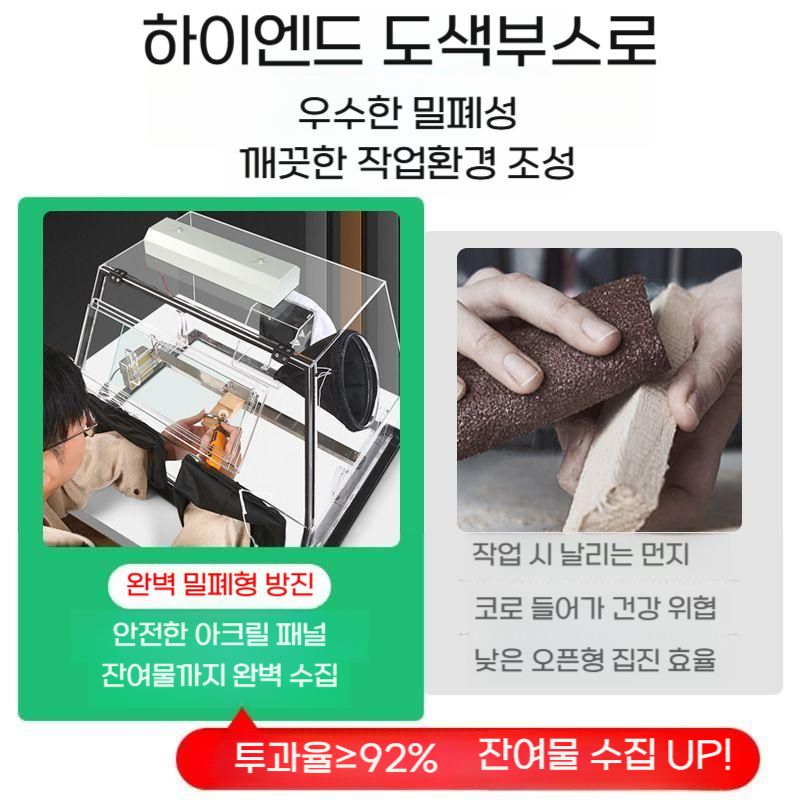 프라모델 도색부스 피규어 스프레이 페인팅 도장 박스 아크릴 밀폐 케이스 단품 - 상세 이미지 5