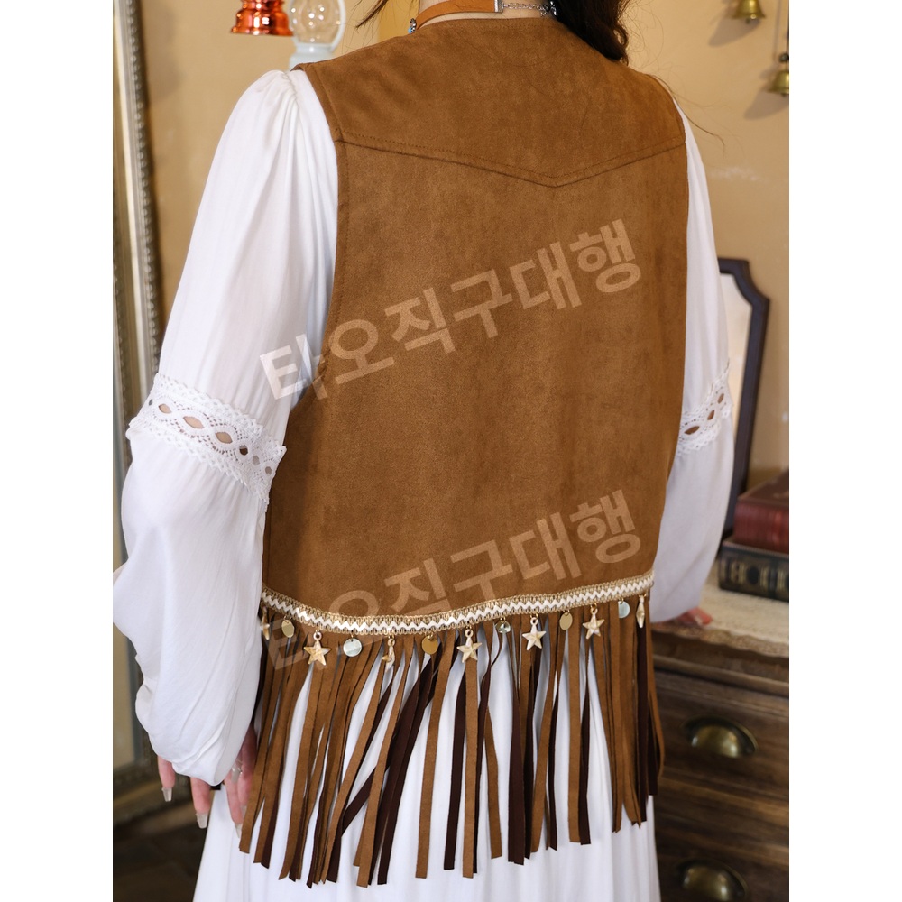 카우걸의상 카우걸졸사 여행복 졸사 할로윈 캐릭터 코스튬 코스프레 조끼 섹시한 - 상세 이미지 4