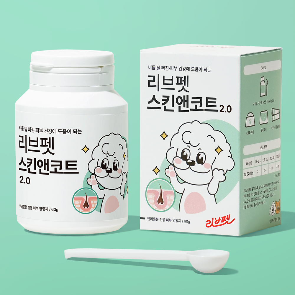 리브펫 스킨앤코트 고양이 강아지 피부 영양제 60g, 1개