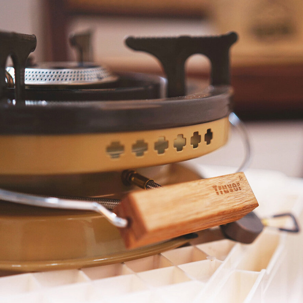 트루버 사하라 해바라기 캠핑 버너 그리들 이소가스 강염 스토브 나무손잡이 가방포함