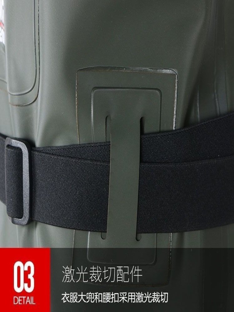 갯벌 장화 해루질 바지 작업 고무 멜빵 전신 갯벌체험 농사용 옷 농사 그린 나일론 38 - 상세 이미지 4