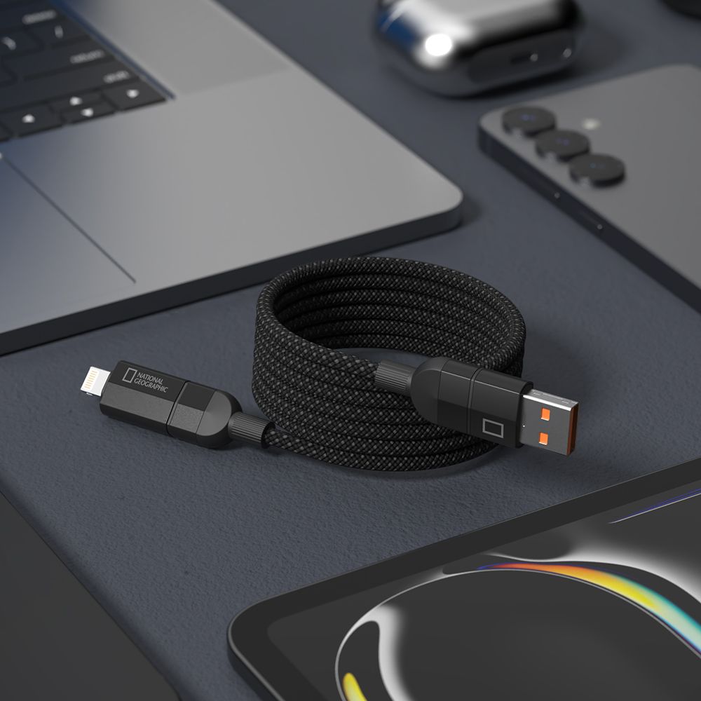 내셔널지오그래픽 마그네틱 USB 4 in 1 케이블 1.2M(블랙)