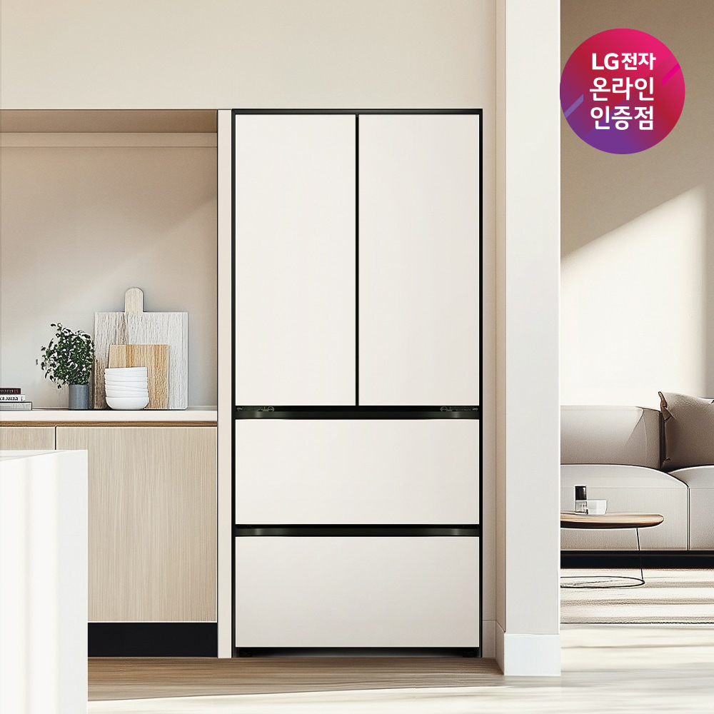 LG 디오스 오브제컬렉션 김치톡톡 Fit & Max Z484GBB123S (글라스/베이지+베이지) 빌트인
