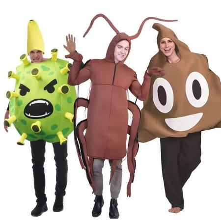 [해외]바퀴벌레옷 똥모양 할로윈 의상 파티 에어슈트 코스튬 블랙 포커 성인