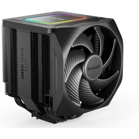 be quiet! [해외]조용히 해! 다크 록 엘리트 에어 CPU 쿨러 | 사일런트 윙 135mm PWM 팬 2개 스피드 스위치 및 2가지 모드 고성능 히트 파이프 프론트 레일 시스템 향상된 RAM