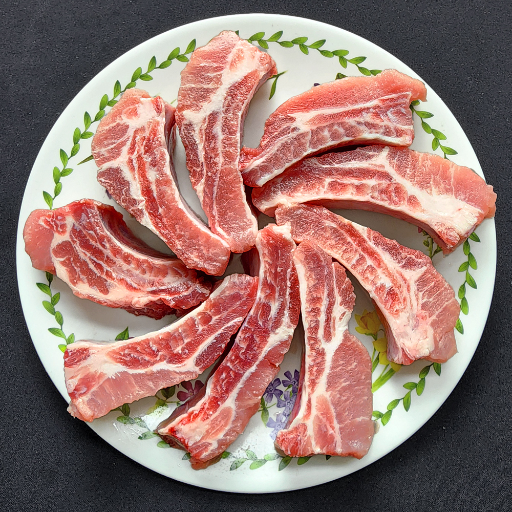 바라던 살코기 많고 지방적은 돼지 등갈비 1kg 로인립 구이 바베큐 캠핑고기 쪽갈비 이미지 2