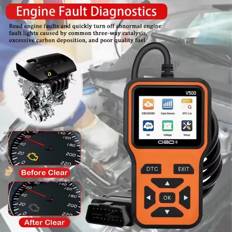 최신형 자동차 OBD2 진단 스캐너 코드리더 OBD II 프로토콜 차량용 진단 스캐너 - 상세 이미지 2