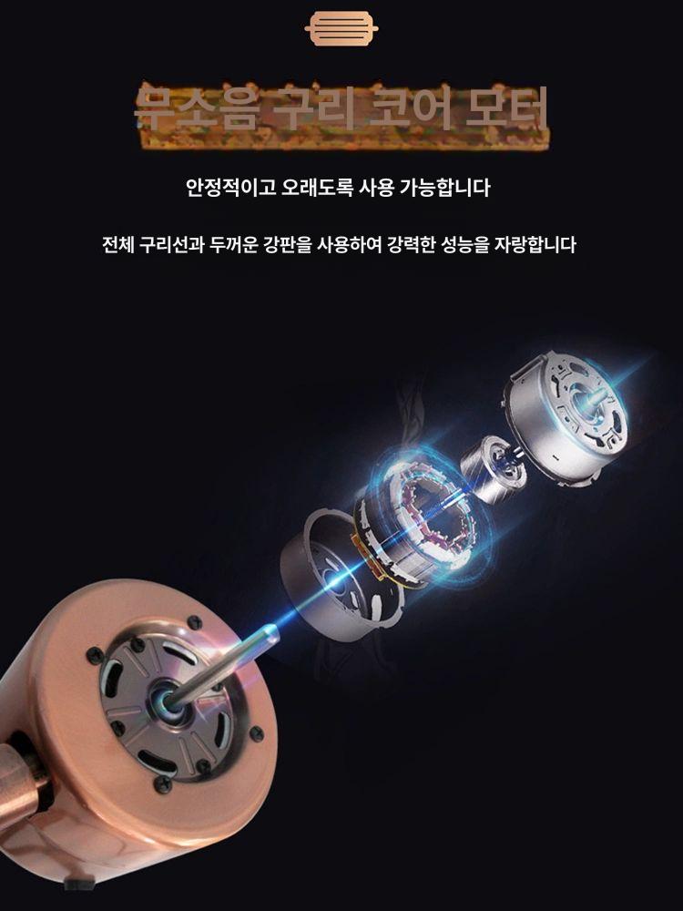 감성 레트로 철제 빈티지 스탠드 선풍기 앉은뱅이 레드브론즈 16인치 5엽 고급형 - 상세 이미지 5