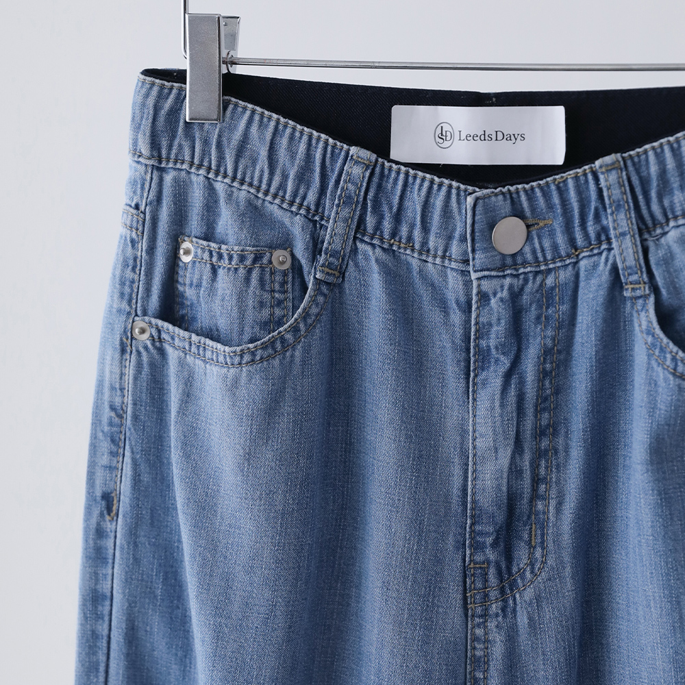 코넷 쿨 썸머 린넨 라이트 와이드 부츠컷 데님 팬츠 - 상세 이미지 2