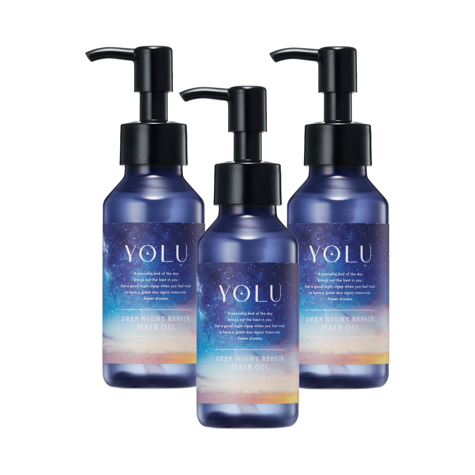 YOLU 요루 헤어 오일 딥 나이트 리페어 80ml 3개세트