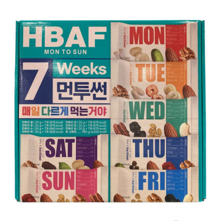 HBAF 먼투썬 7주 하루견과 20g, 49개
