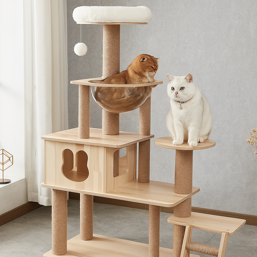 5단 원목캣타워 고양이놀이터 캣하우스