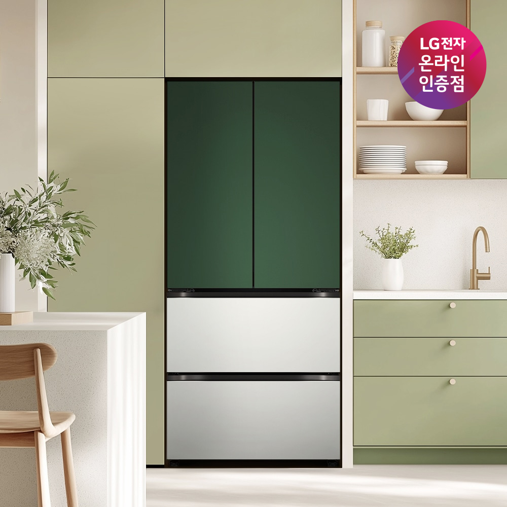 LG 디오스 오브제컬렉션 김치톡톡 Fit & Max Z484SGS123S (스테인리스/그린+실버) 빌트인