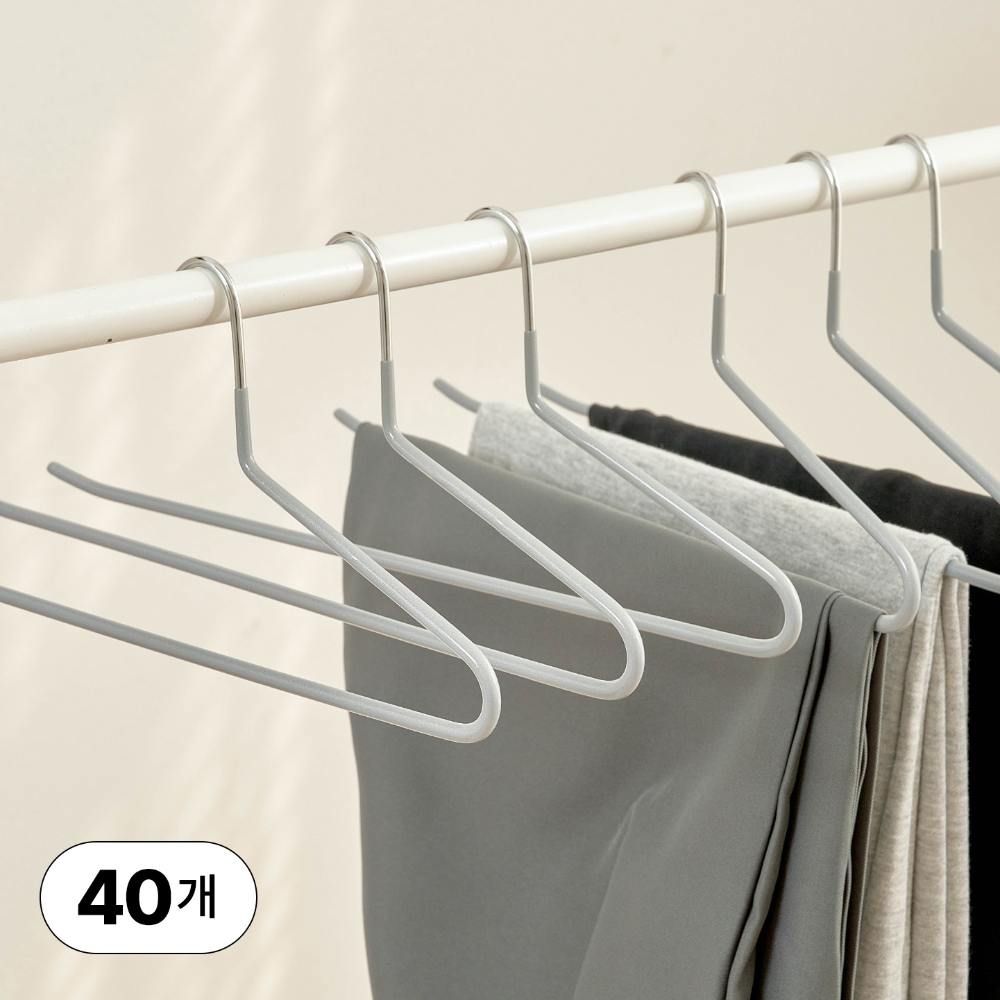 얼라이브즈 논슬립 멀티코팅 바지걸이 철제 자국없는 치마걸이 행거 - 그레이, 40개 제품 이미지