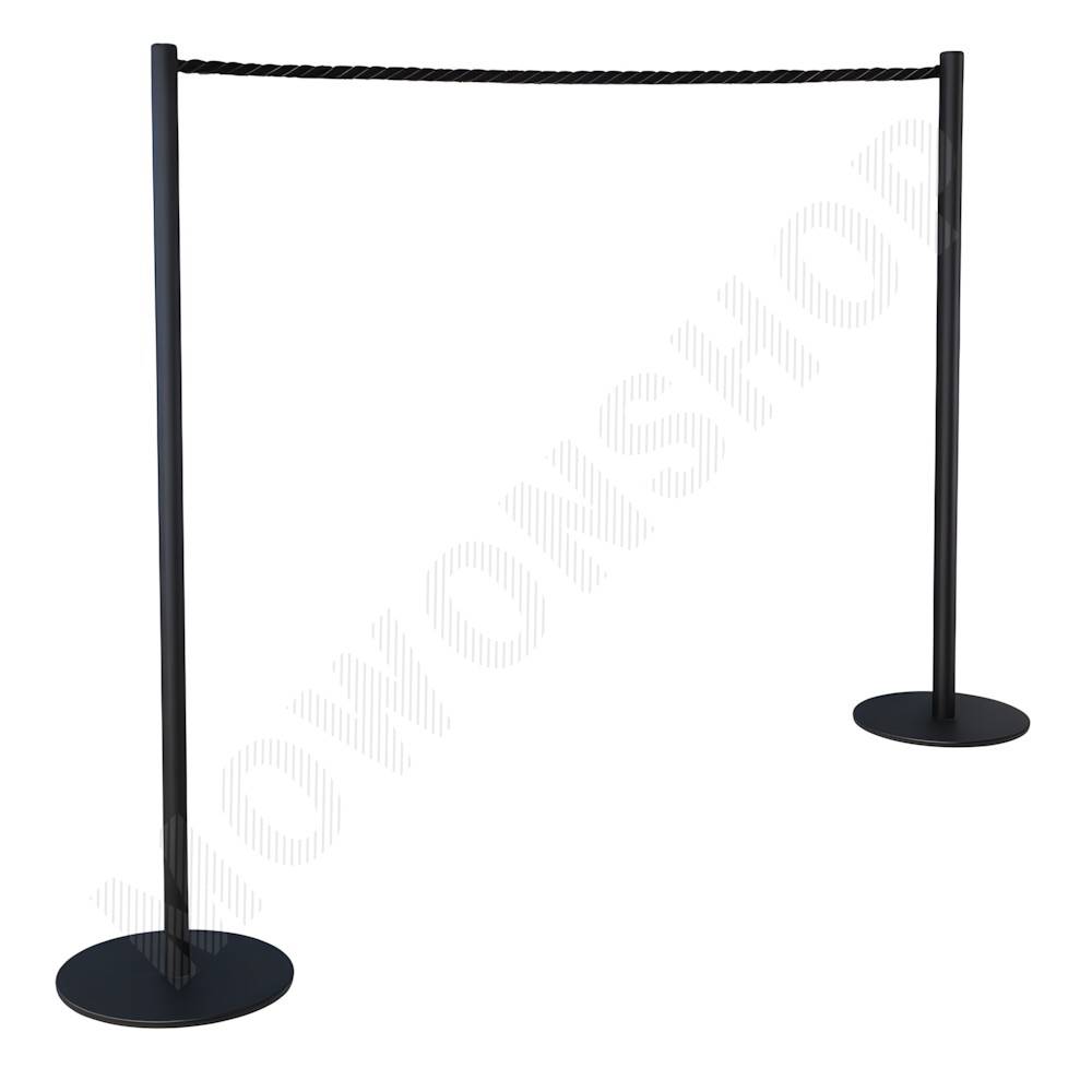 미니 차단봉 행사 전시 갤러리 차단선 대기줄 가이드라인 80cm 블랙 - 상품 이미지