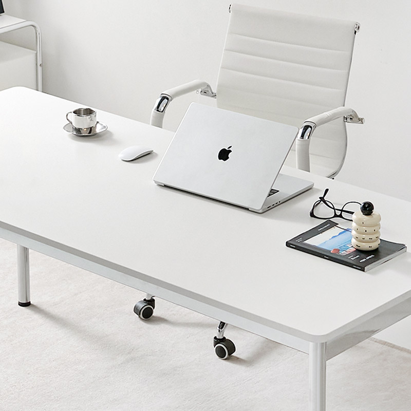 e스마트 미드센츄리 서재 데스크 철제 학생 책상 1200x600mm, 화이트 - 상세 이미지 4