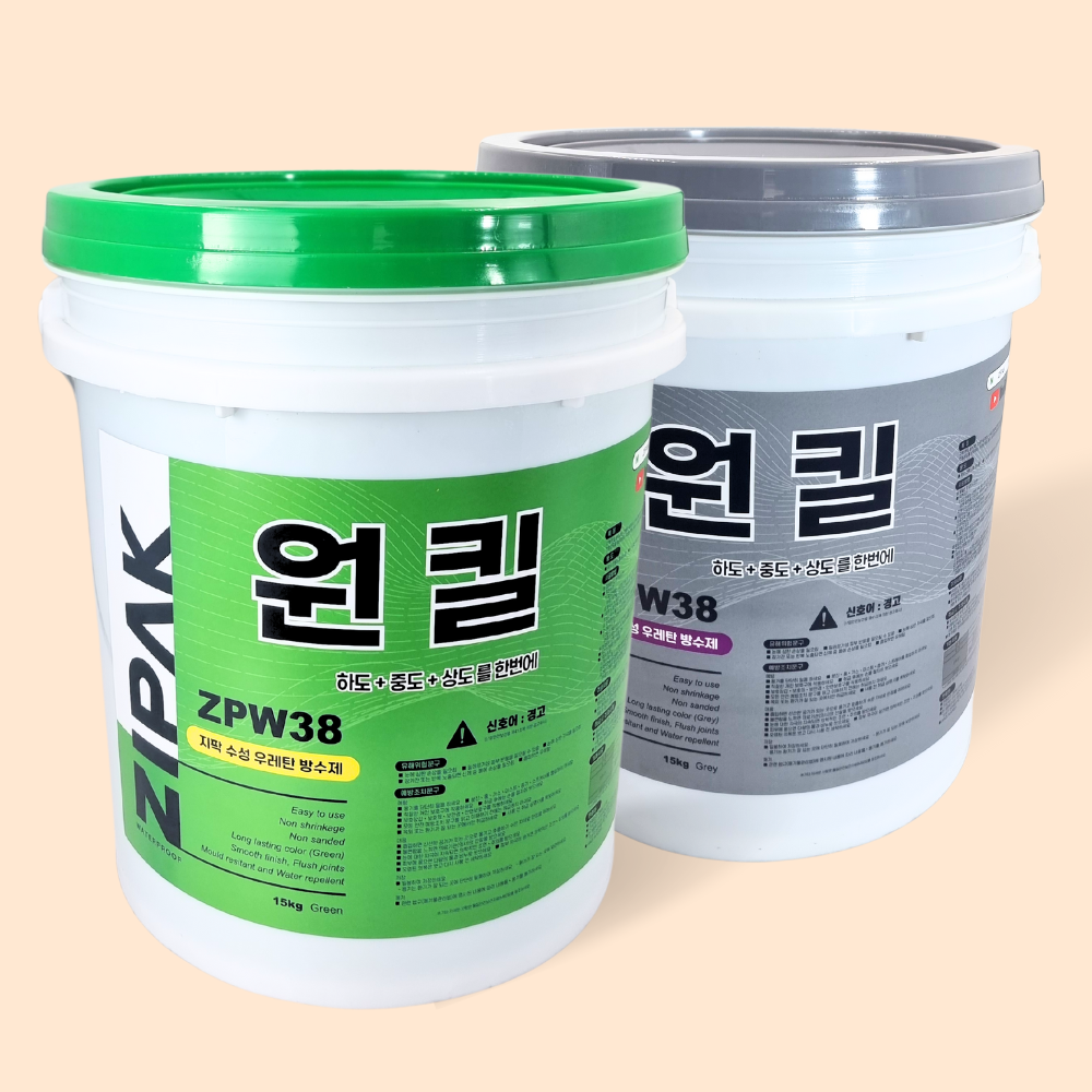 지팍 우레탄 방수제 페인트하도 중도 상도를 한번에 옥상 바닥 코팅 누수 방지 셀프 15KG - 상품 이미지
