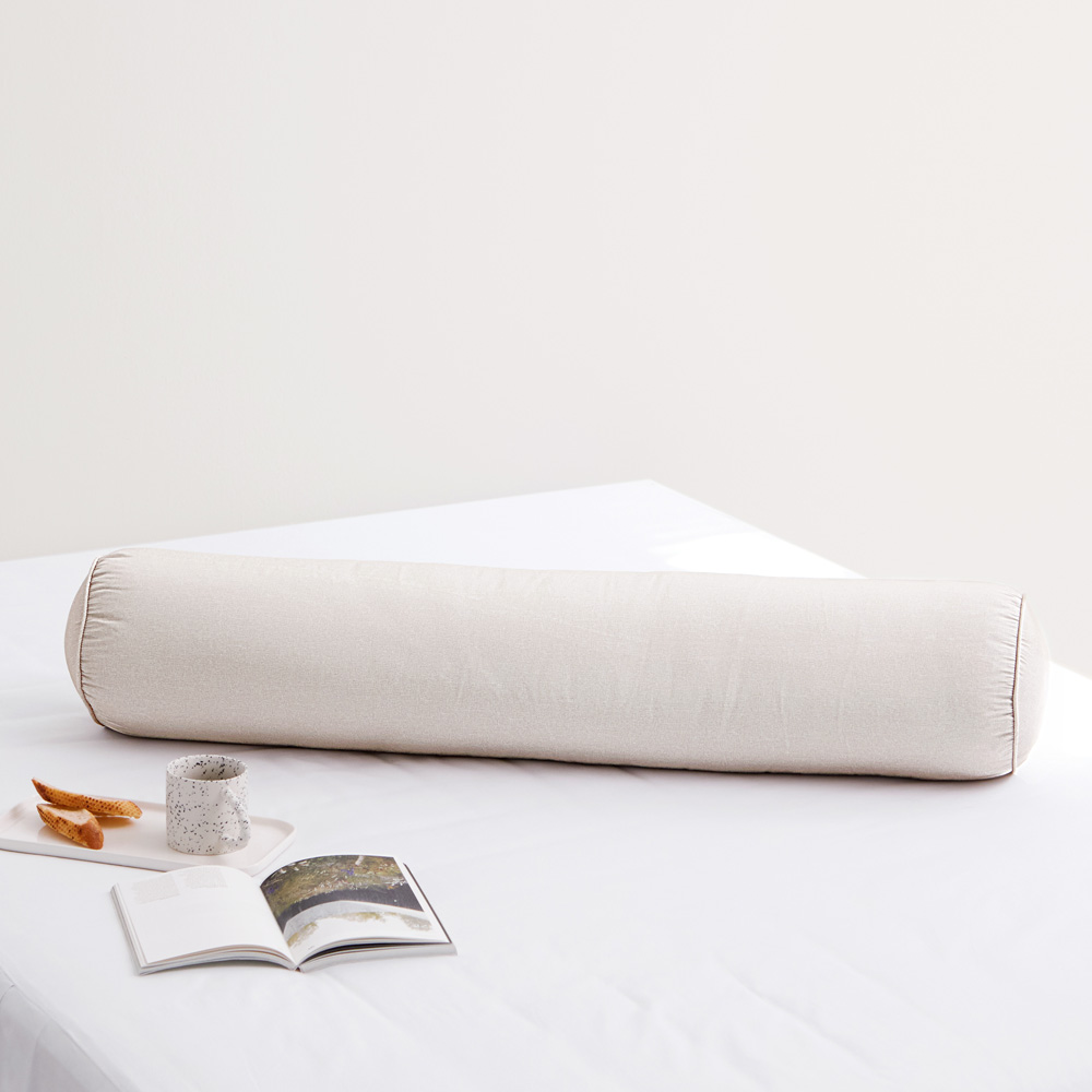 바디필로우 대형 원형 롱쿠션 안고자는 긴베개 멜란지-베이지, 120cm