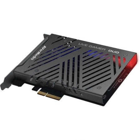 AVerMedia [해외]AVerMedia 라이브 게이머 듀오. 듀얼 HDMI 1080p PCIe 비디오 캡처 카드, 4k60 HDR 및 FHD 240fps 패스스루 스트림, DSLR, Xbox S