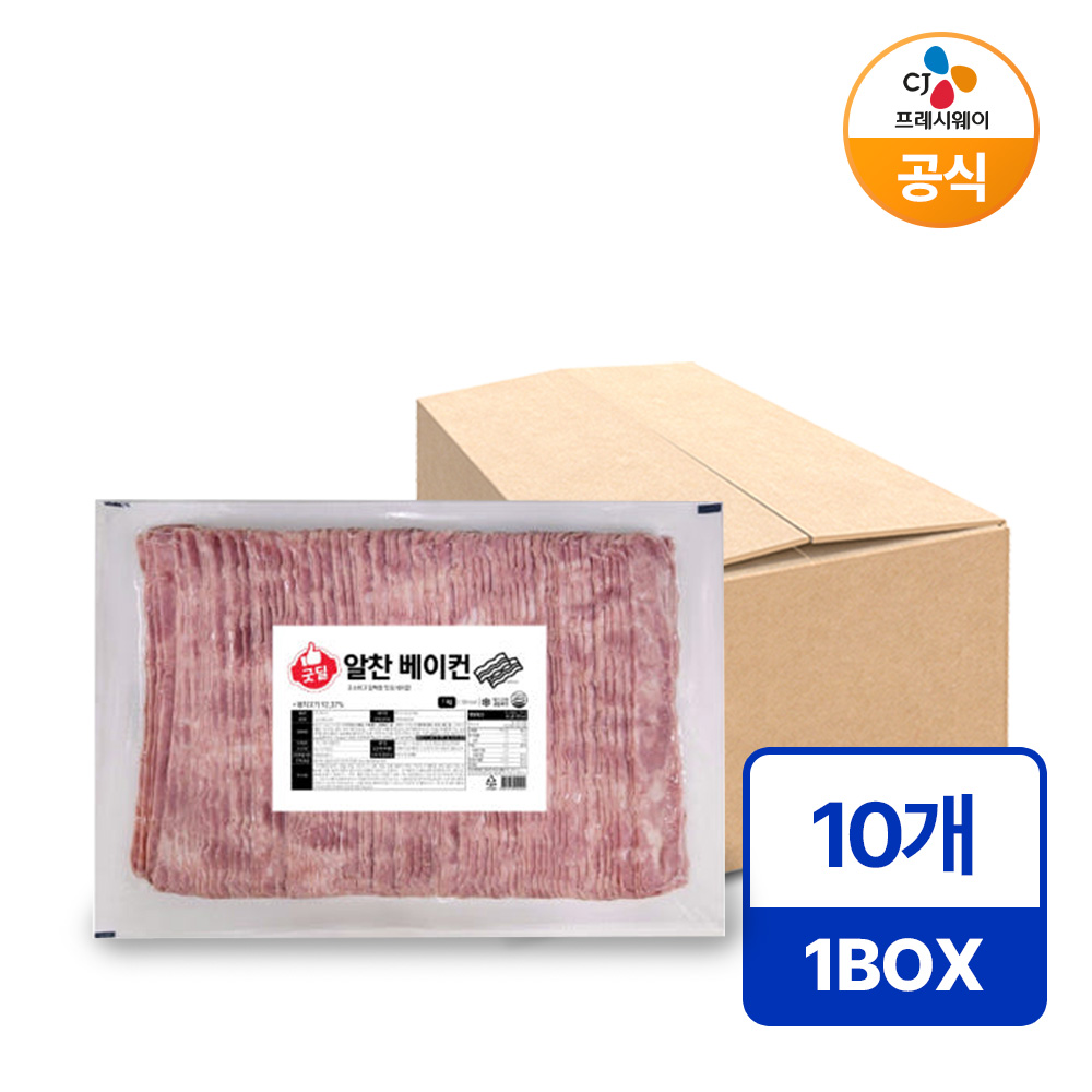 CJ 굿딜 알찬 베이컨 슬라이스 업소용 대용량 1kg, 10개 - 메인 이미지