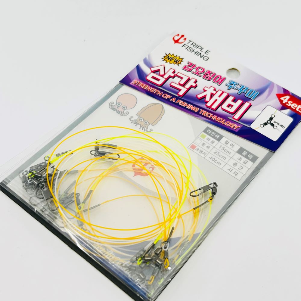 트리플 NEW 갑오징어 쭈꾸미 삼각 360도 회전 카드 채비 3EA - 상세 이미지 3