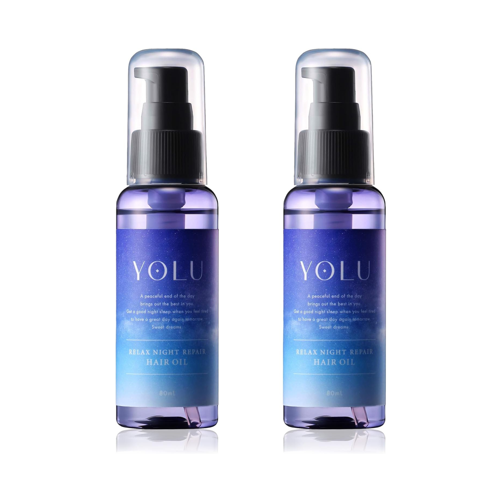 YOLU 요루 헤어 오일 릴랙스 나이트 리페어 80ml 2개세트