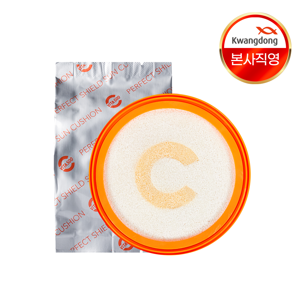 [리필] 광동 비타500 퍼펙트쉴드 무기자차 쿨링 빅 선쿠션 리필 25g, 1개