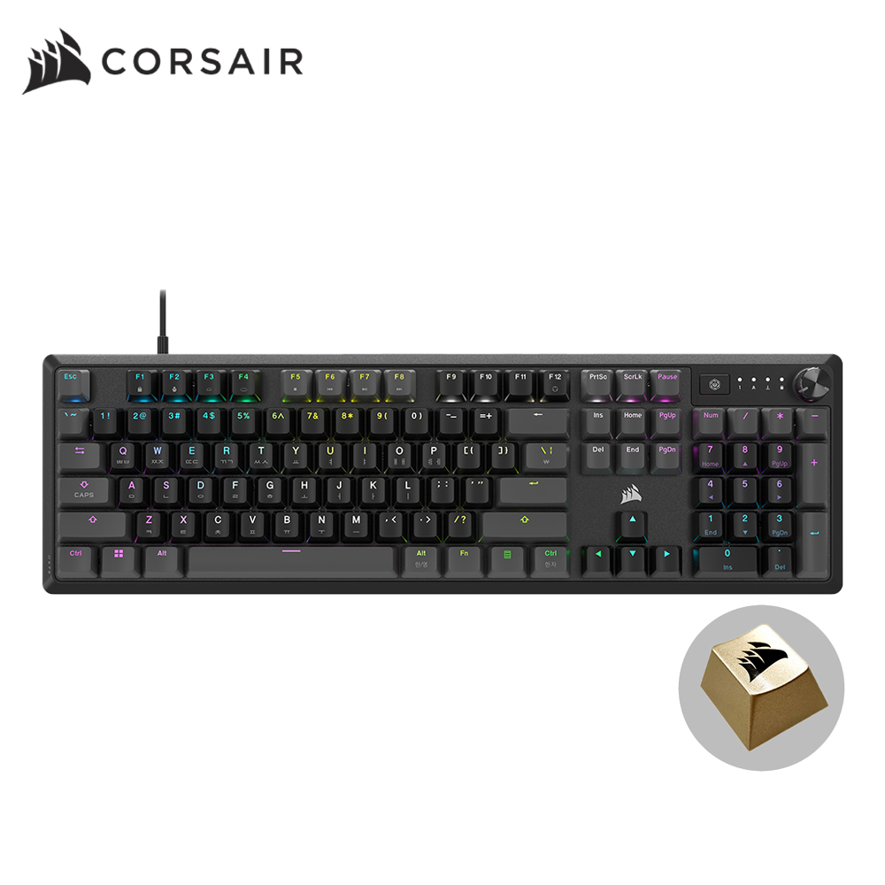 커세어 K70 RGB CORE CARBON GRAY 게이밍 기계식 키보드 골드키캡 에디션 - 메인 이미지