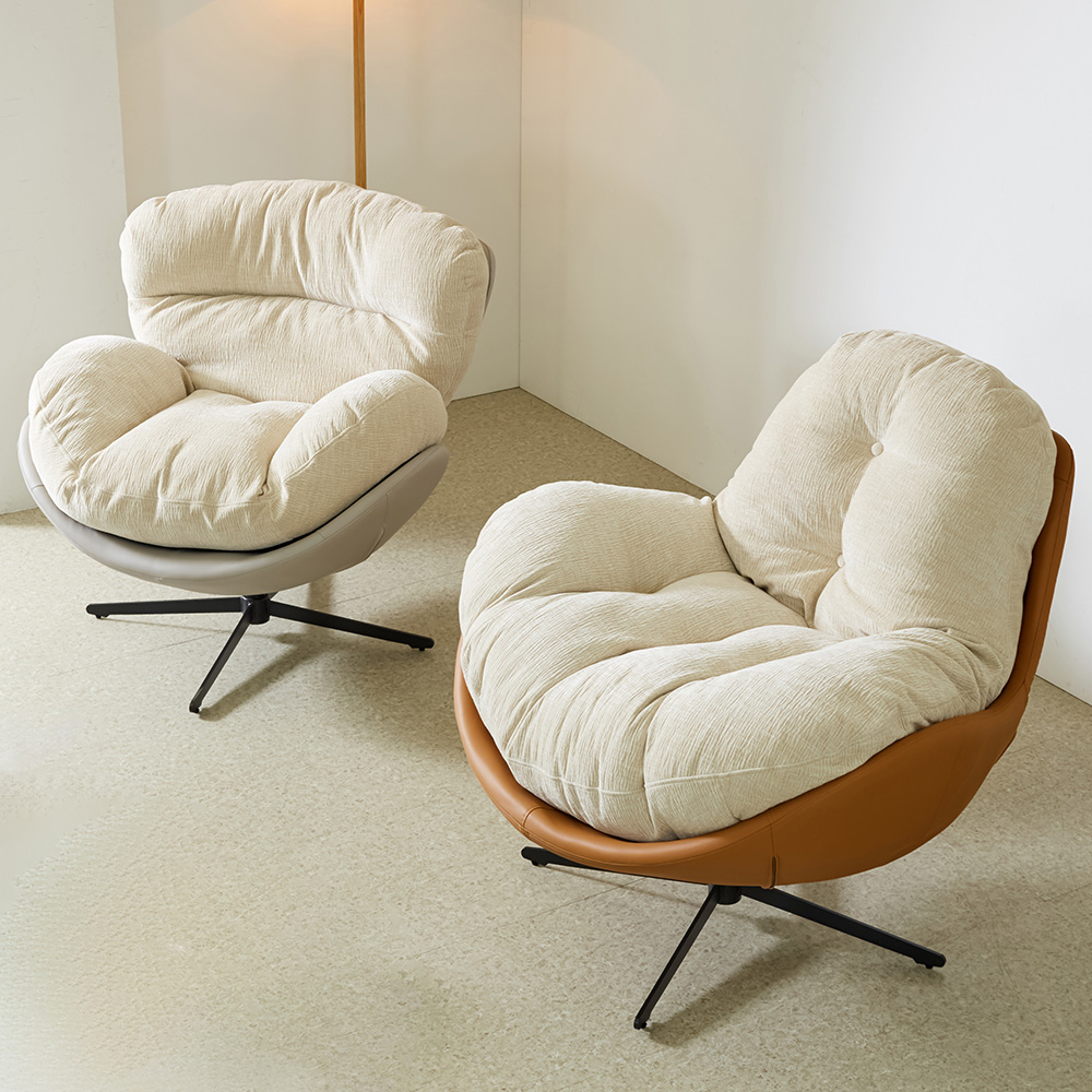 스코나 버나드 릴렉스 회전 체어 패브릭 1인 소파 리클라이너 안락의자