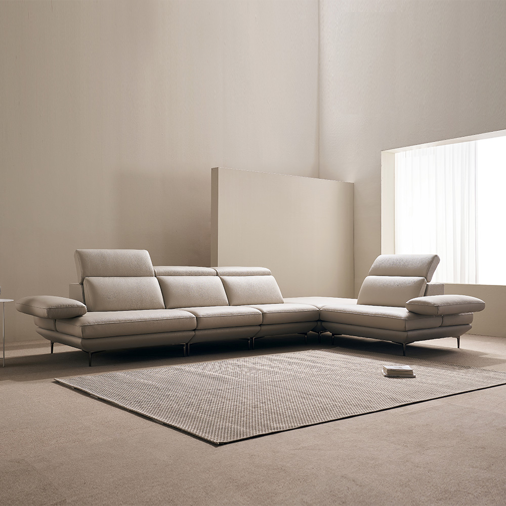 쉐우드가구 모담 이태리 천연통가죽 스윙 쇼파 8인용 코너형 / 국내제조 자재등급E0