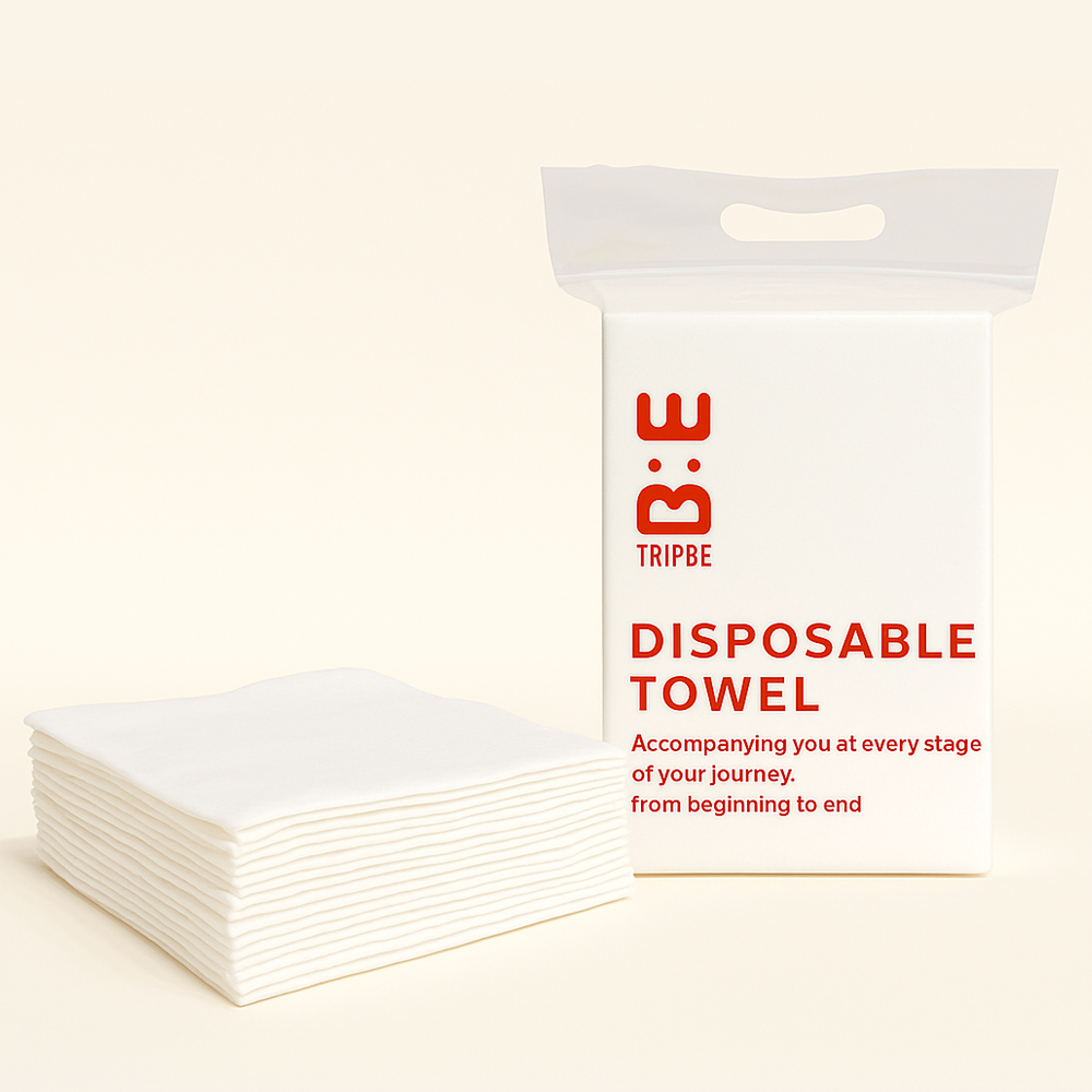 트립비 국내산 일회용 수건 고급형 여행용수건 30x80cm 10매