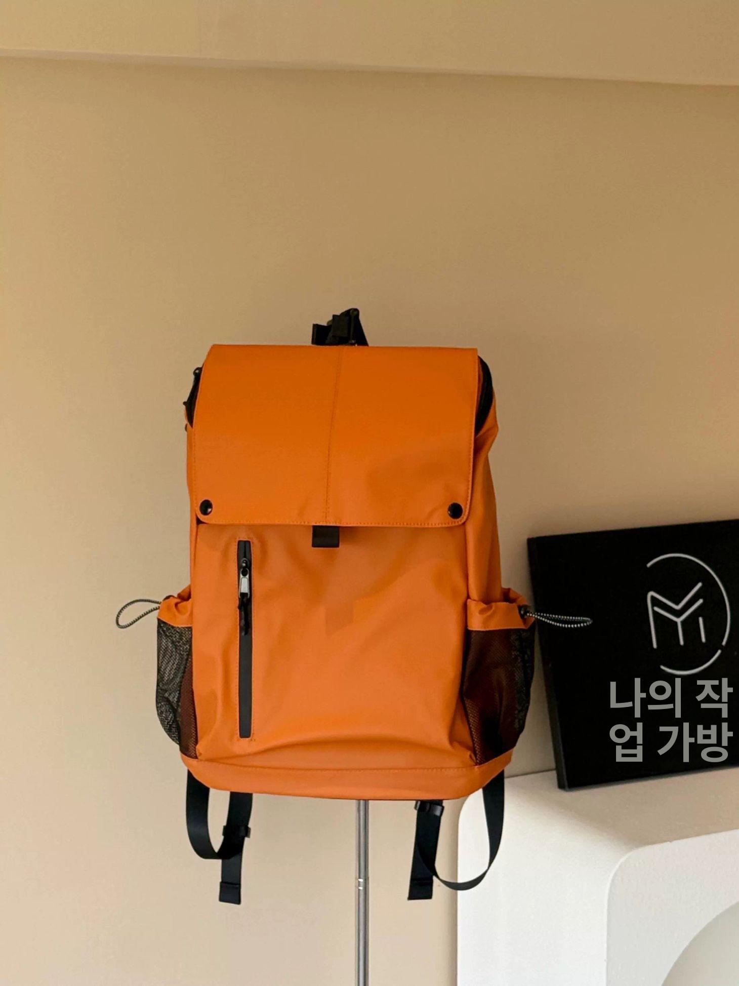 백팩 여성 대용량 배낭 방수 포켓 야외 여행 등산가방 1.오렌지 - 상품 이미지